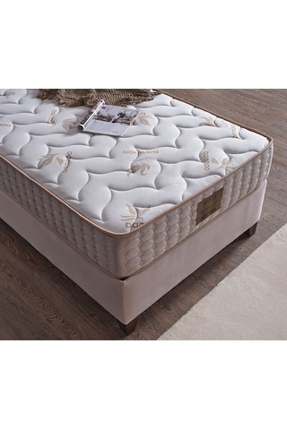 Bonita Tek Kişilik Baza + Başlık + Yatak Set 3 Lü Set Krem