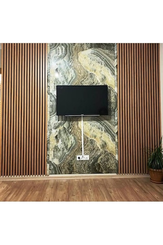 Keçeli Dekoratif Akustik Ahşap Panel Bambu Renk 50x240cm .