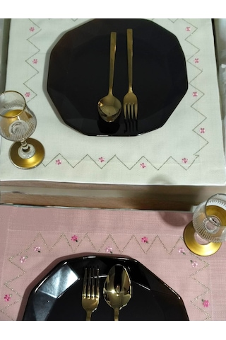 Kenar İşlemeli Supla Pembe