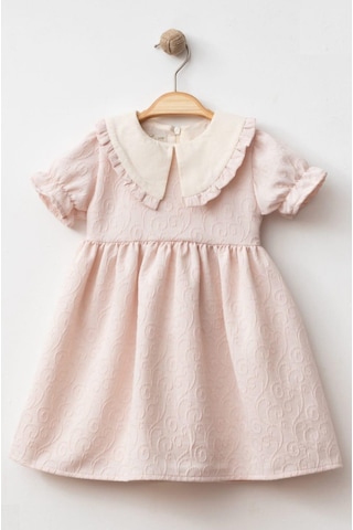 Baby Corner Fırfırlı Bebe Yaka Kız Bebek Elbise Pembe