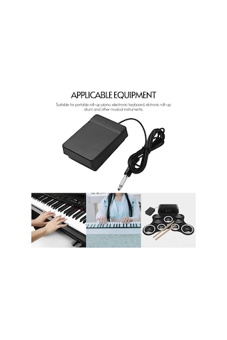 Xindoker Müzik Aleti Sürekli Pedalı - 6.35mm Bağlantı, Sessiz Tasarım, Anti Kayma Dizaynı, Abs Malzeme - Elektronik Davul, Piyano Ve Klavyeler İçin