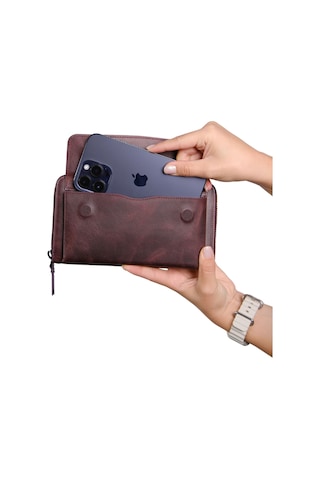 Mft Leather Hakiki Deri Unisex El Çantası Canelia 1310 Tiguan Bordo