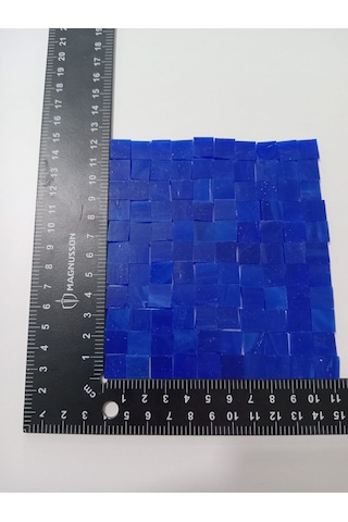 Lacivert Kare Vitray Cam Mozaik Taşı - Sanatsal Mozaik İçin Yaklaşık 10 X 10 Mm