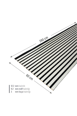 Akustik Ahşap Duvar Paneli Lambiri Vizon 60 280 Cm