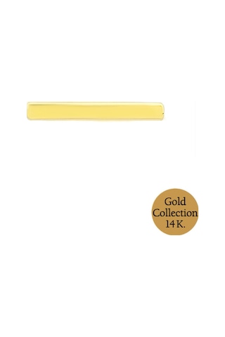 So Chic Minimal Altın Serisi 14 Ayar Sarı Altın Minimal Tragus Piercing