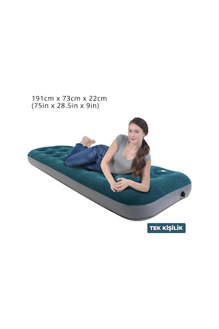 Terravıta Tek Kişilik Şişme Yatak Dahili Ayak Pompalı 191 x 73 x 22 CM 24130 Lacivert