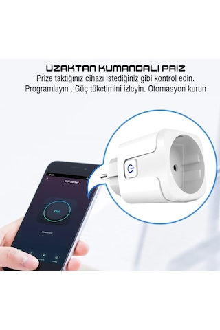 Tuya Destekli Akıllı Priz 20 Amper Elektrik Tüketim İzleme Ve Kon