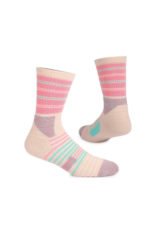 Lemestar Spor Çorapları Basketbol Bisiklet Turizm Kayaklama Orta Boy Antrenman Topuk Ayak Üstü Yumuşak Yastık Kaymaz Dikiş Desenli Tek Çift Pembe