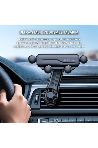Polham Kancalı Düşmez Titremez Ayarlanabilir Stabil Telefon Tutucu, Havalandırma Girişli Tutucu