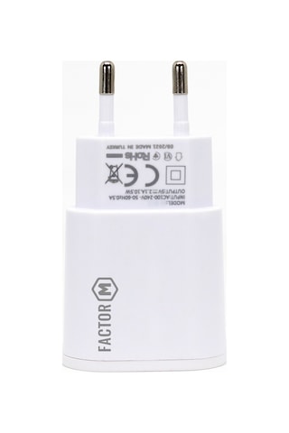 Factor M FM101T Çift Çıkışlı 2.1A Type-C Şarj Cihazı