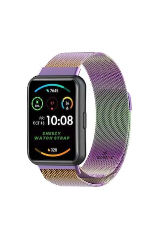 Huawei Watch Fit 2 Metal Hasır Kordon Woven Wire Metal Tasarım Ko