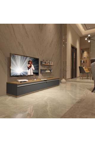 Decoraktiv Eko 4 Mdf Std Tv Ünitesi Tv Sehpası Pera - Antrasit