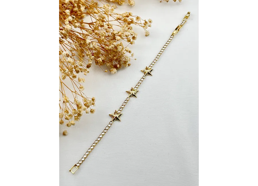 Gold Renk Yıldız Model Su Yolu Bileklik Altın