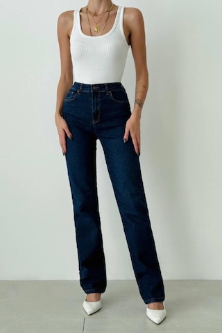 Lacarino 7817 Lady Xl Kadın Jean Pantolon Dark Blue