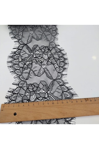 15 Cm Siyah Sakallı Dantel-a111-15 Cm Kirpik Dantel Siyah Dantel