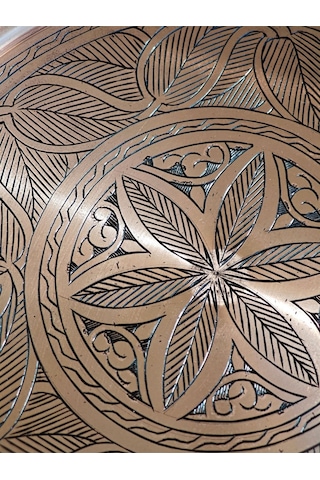 Modabakir Bakır Ağır Oyma İşlemeli Tepsi 1.2 Mm Kalınlık Model:344433 Bakır