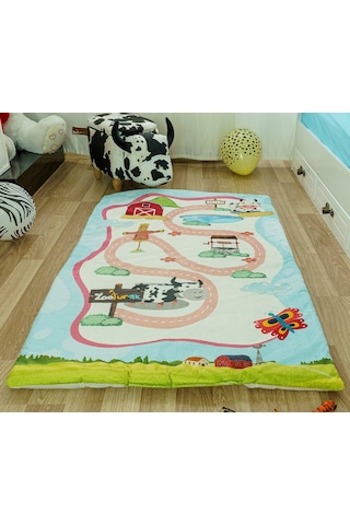 Zooturak Peluş Çocuk Matı İnek Benekli 100cm x 150cm