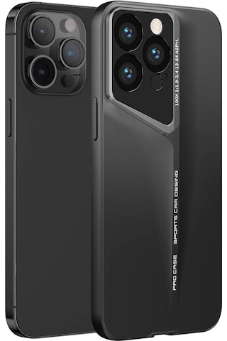 Zore Apple Uyumlu iPhone 14 Pro Max Kılıf Ultra İnce Kamera Korumalı Sert Rubber Msra Procase Kapak-siyah Siyah