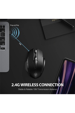 Inphıc F1 Kablosuz Fare 1600 Dpı 6 Tuşlar Tip-c Şarj Edilebilir Sessiz Oyun Mouse Ev Ofis İçin