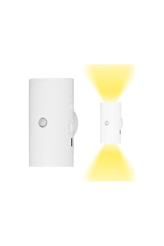 Suofeng Rgb Renkli Led Gece Lambası, Ir Hareket Sensörlü, Usb Şarj Edilebilir, Duvar/üstü Montaj, 110 Algılama, 1500mah Pil, Ev/doğrama/ Koridor İçin Beyaz