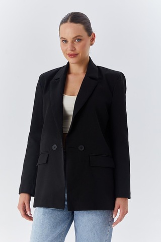 Mixray 4139 Kadın Oversize Blazer Ceket Siyah