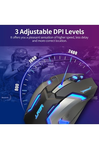 Novahub Kablosuz G859 Fare - Sessiz, 3 Dpı, Nefes Işığı, Bt 5.0/2.4g G859