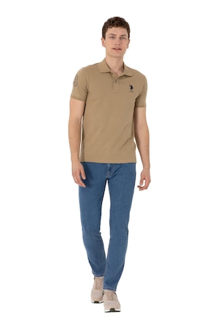 U.S. Polo Assn. Erkek Slim Fit Polo Yaka Basic Tişört Haki