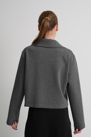 Alexander Gardi Alexandergardı Astarsız Crop Blazer Ceket Koyugri