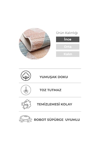 Valar Renkli Salon Halısı Özel Ölçü Seçeneği, Toz Tutmaz, Kolay Temizlik, Robot Süpürgeye Uyumlu Çok Renkli