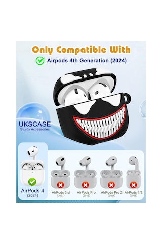 Apple Uyumlu AirPods 4. Nesil Özel Tasarımlı Silikon Kılıf 5