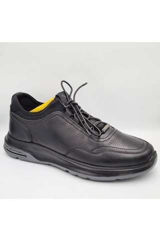 Greyder 18231 Siyah Hakiki Deri Erkek Günlük Deri Sneaker Siyah