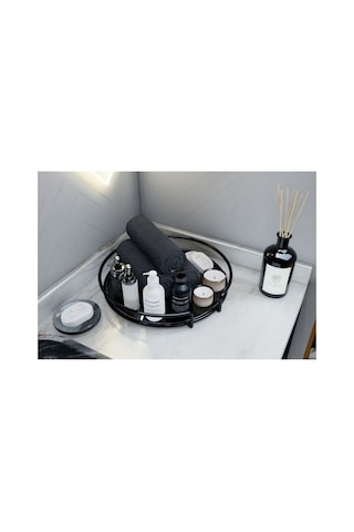 Lavons Banyo Düzenleyici Organizer Tepsi Sunumluk Siyah