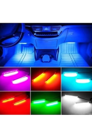 Oto Araç Içi Ayak Altı Led Aydınlatma 12 led Kumandalı Oto Şerit
