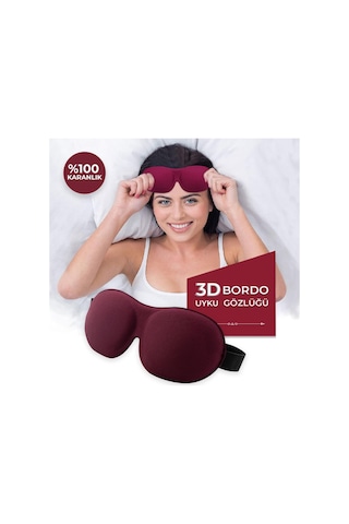 Uyku Gözlüğü Uyku Bandı 3d Uyku Gözlüğü Bordo