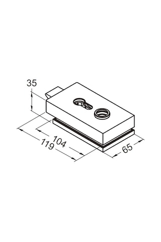 Thr-1400k-sss Thoor Edge Kısa Wc Tipi Mandallı Cam Kapı Kilidi
