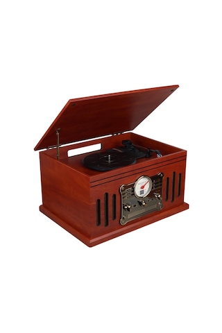 Magicvoice F39 Retro Vintage Çanta Pikap Cd Kaset Radyo Bluetooth Aux Usb Mp3 Çalar