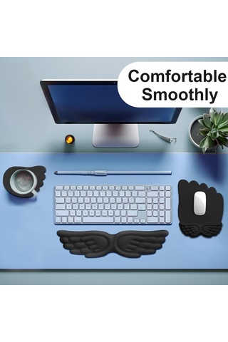 Bilek Destekli Klavye Ve Mouse Pad, Bilek Ağrısını Gideren Bilgisayar Aksesuarları Koyu Yeşil