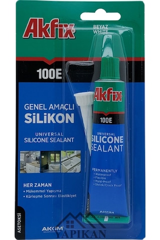 Akfix 100e Beyaz Silikon Yapıştırıcı Tüp Silikon 50 ML Akfix 100E Tüp Beyaz Akfix 100e Beyaz Silikon Yapıştırıcı Tüp Silikon 50 ML Akfix 100E Tüp Beyaz