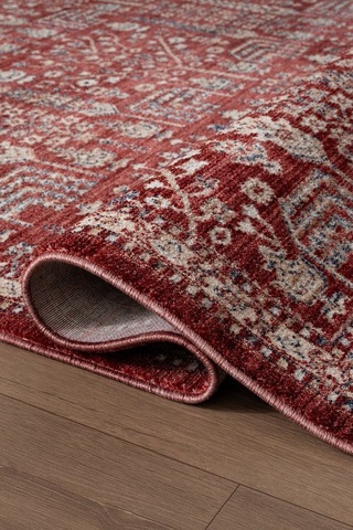 Renkli Vintage Modern Salon Koridor Yatak Ve Oturma Odası Halısı Turuncu