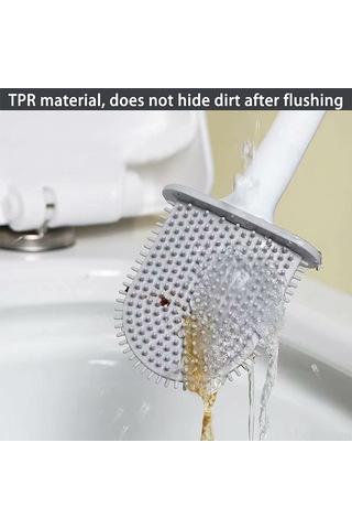 Konesam Silikon Tuvalet Fırçası Seti - Yumuşak Tüyler, Glazeyi Korur, Kolay Temizlenir, Duvar Montajlı İnce Tasarım Diğer