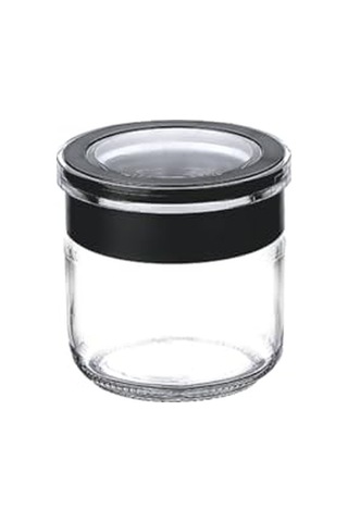 Cam Kavanoz, Cam Saklama Kabı, Sızdırmaz Kaplar Siyah, 300 Ml Diğer