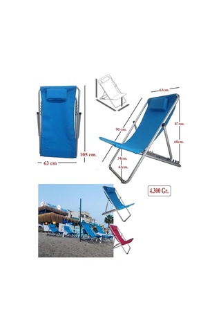 Tr Katlanır Yastıklı 5 Kademe Ayarlı Yatar Rahat Şezlong Kazıklı Şemsiye Plaj Havuz Balkon Teras Bahçe Diğer
