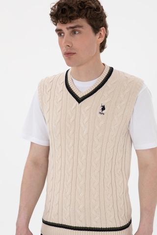U.s. Polo Assn. Erkek Krem Süveter 50295889-vr071 Krem