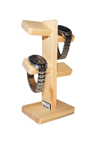 Doğal ahşap Merdiven tasarımlı saat askısı mücevher takı askılığı