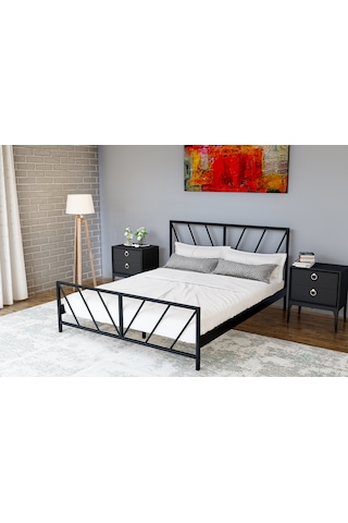 Metalia Gm 227 Gözde Çift Kişilik Karyola Siyah 140X190