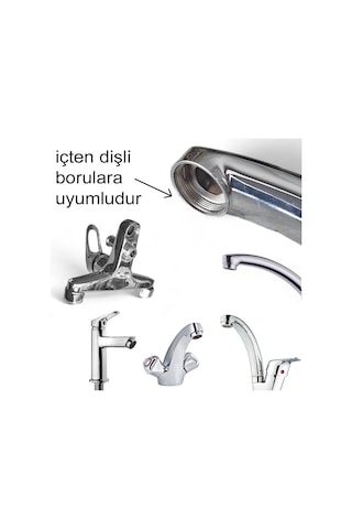 Aletçantam Batarya Hortum Takma Rekoru Dıştan Dişli Boru Ucu Krom