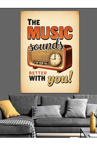 Müzik Ruhu Seninle Slogan Dekoratif Kanvas - Mdf Ahşap Tablo