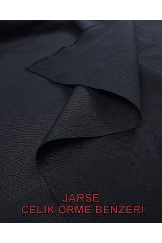 Siyah Renkte Çelik Örme Jarse Kumaş En 150 Cm X Boy 280 Cm -10384 Siyah