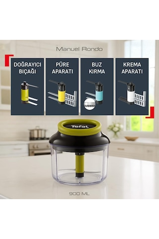 Tefal Maxi Kit 900 Ml Buz Kırıcı & 3 Bıçaklı Manuel Rondo