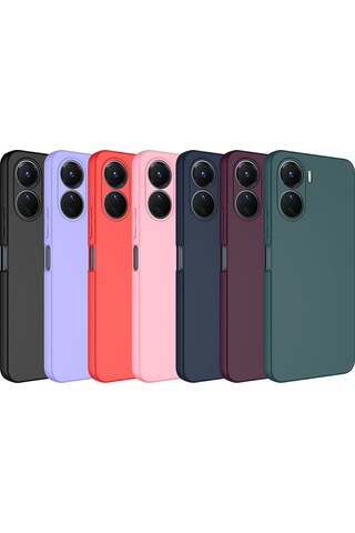 Vivo Y16 Uyumlu İçi Kadife Kamera Korumalı Renkli Silikon Kılıf